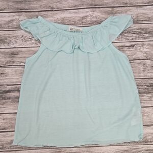 H&M Soft Blue Ruffle Blouse